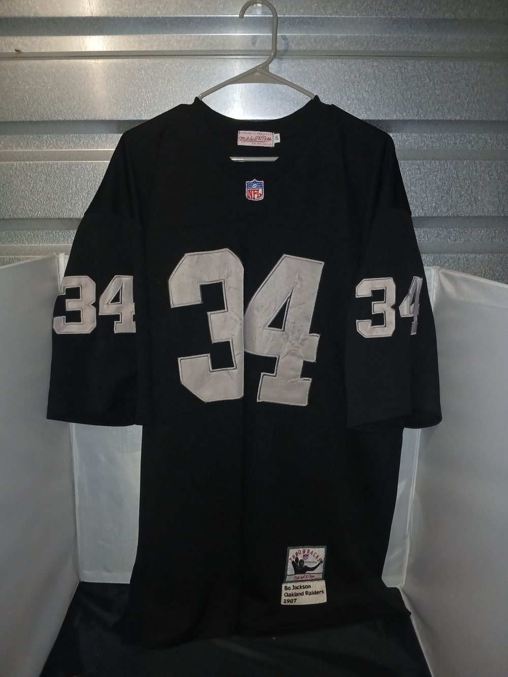 Mitchell & Ness Black Football Jersey with Gray 34 Accents Boe Jackson